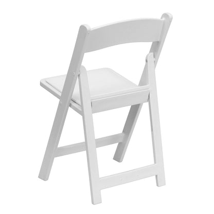 Folding Chair - White Resin - 2 Pack 800LB Weight Capacity