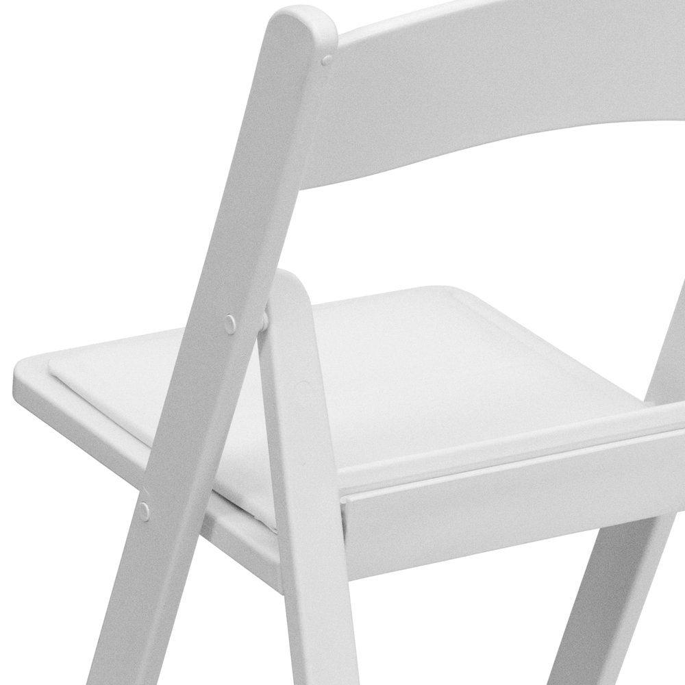 Folding Chair - White Resin - 2 Pack 800LB Weight Capacity