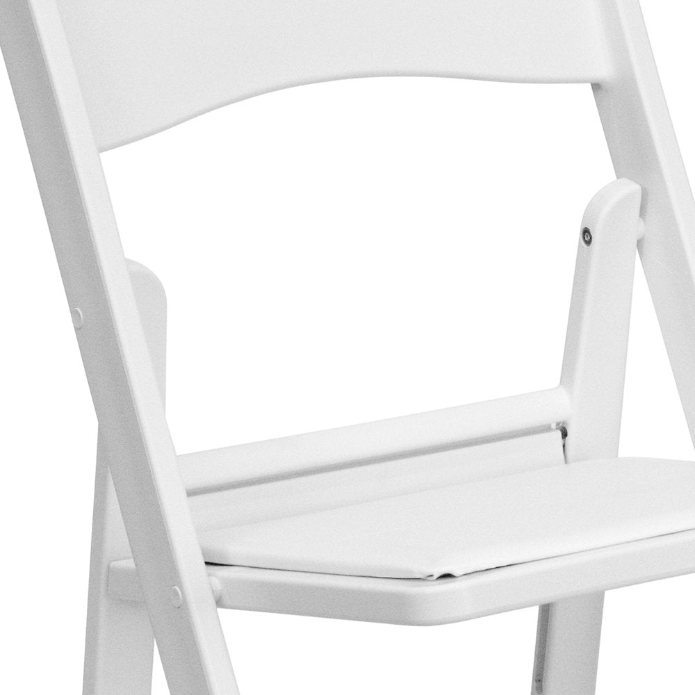 Folding Chair - White Resin - 2 Pack 800LB Weight Capacity