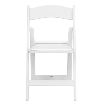 Folding Chair - White Resin - 2 Pack 800LB Weight Capacity