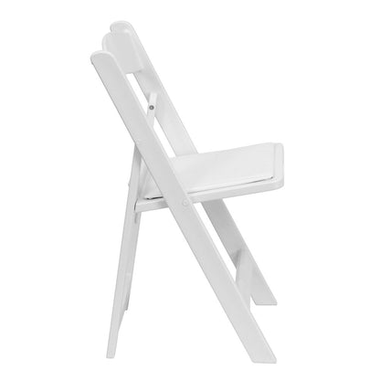 Folding Chair - White Resin - 2 Pack 800LB Weight Capacity