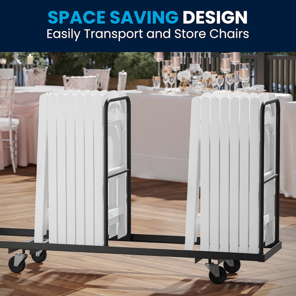 Folding Chair - White Resin - 2 Pack 800LB Weight Capacity