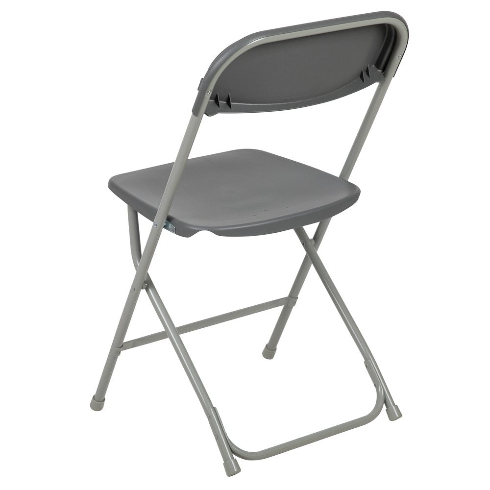 Plastic Folding Chair Grey - 2 Pack 650LB Weight Capacity