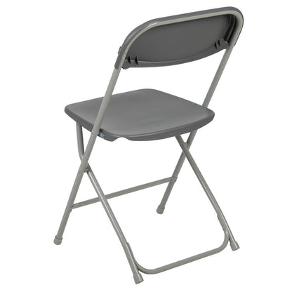 Plastic Folding Chair Grey - 2 Pack 650LB Weight Capacity