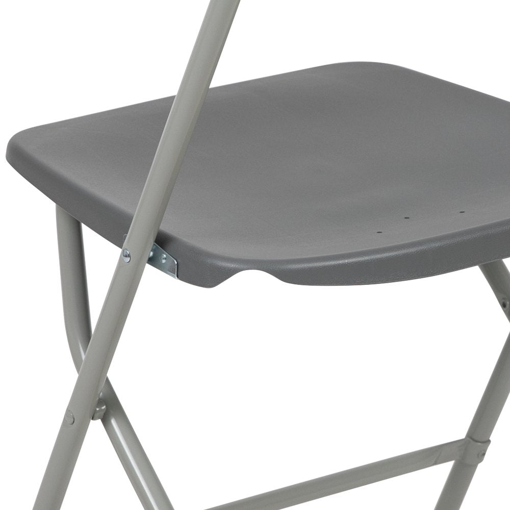 Plastic Folding Chair Grey - 2 Pack 650LB Weight Capacity