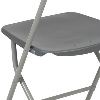 Plastic Folding Chair Grey - 2 Pack 650LB Weight Capacity
