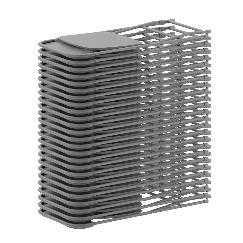 Plastic Folding Chair Grey - 2 Pack 650LB Weight Capacity