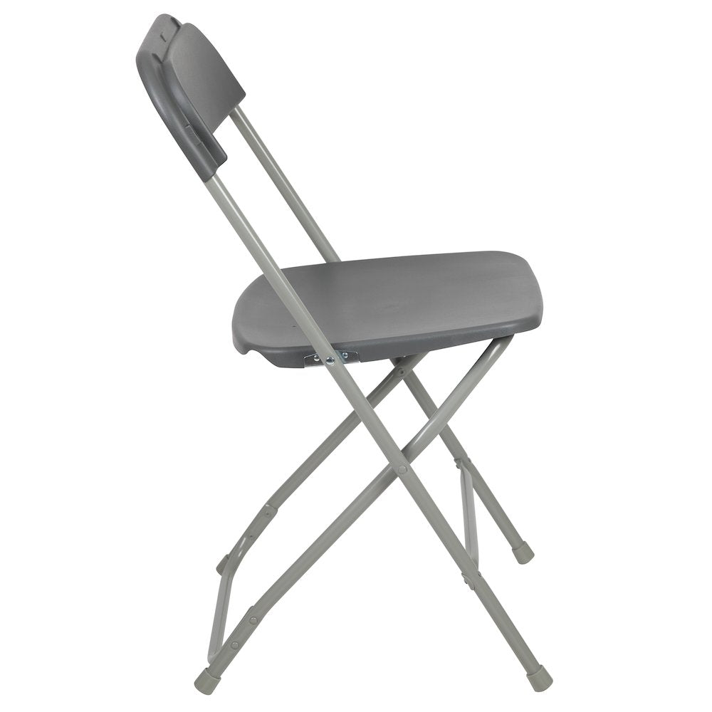 Plastic Folding Chair Grey - 2 Pack 650LB Weight Capacity