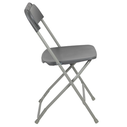 Plastic Folding Chair Grey - 2 Pack 650LB Weight Capacity