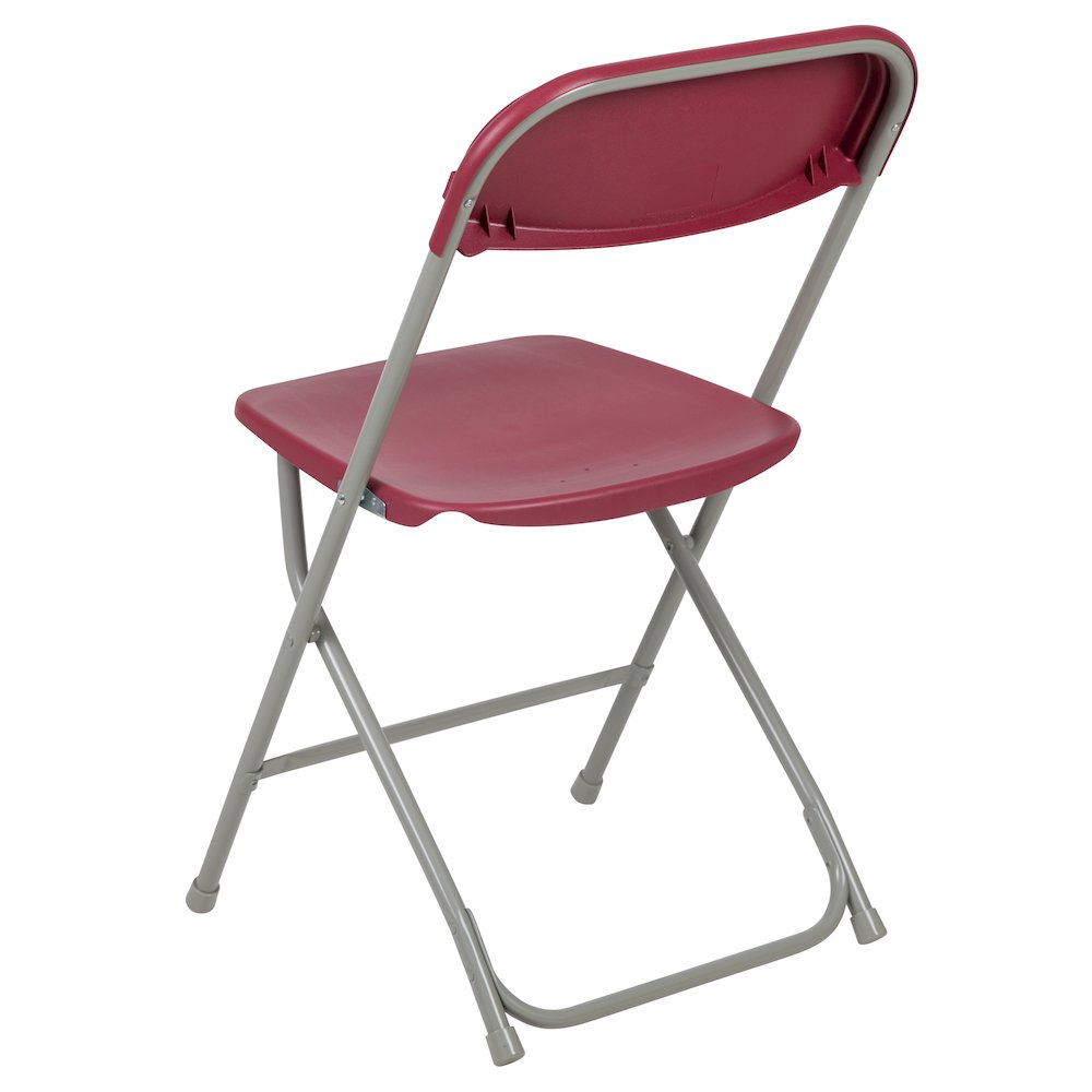 Set of 2 Commercial Grade Red Plastic Folding Chairs