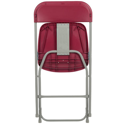 Set of 2 Commercial Grade Red Plastic Folding Chairs