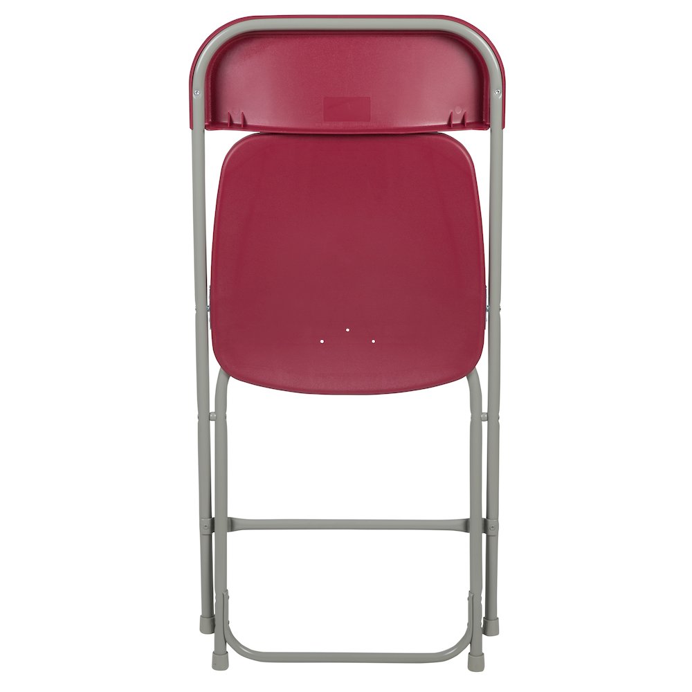 Set of 2 Commercial Grade Red Plastic Folding Chairs