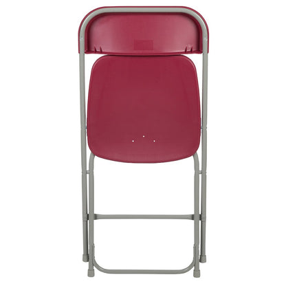 Set of 2 Commercial Grade Red Plastic Folding Chairs