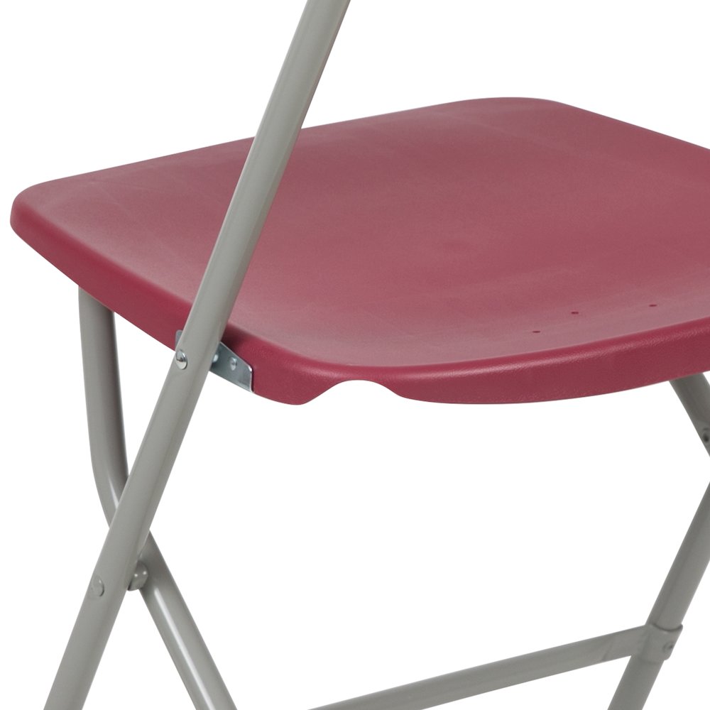Set of 2 Commercial Grade Red Plastic Folding Chairs