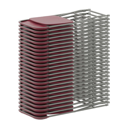 Set of 2 Commercial Grade Red Plastic Folding Chairs
