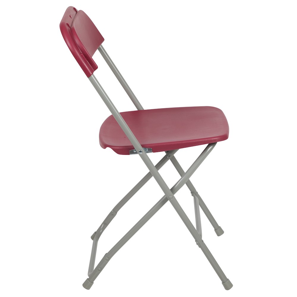 Set of 2 Commercial Grade Red Plastic Folding Chairs