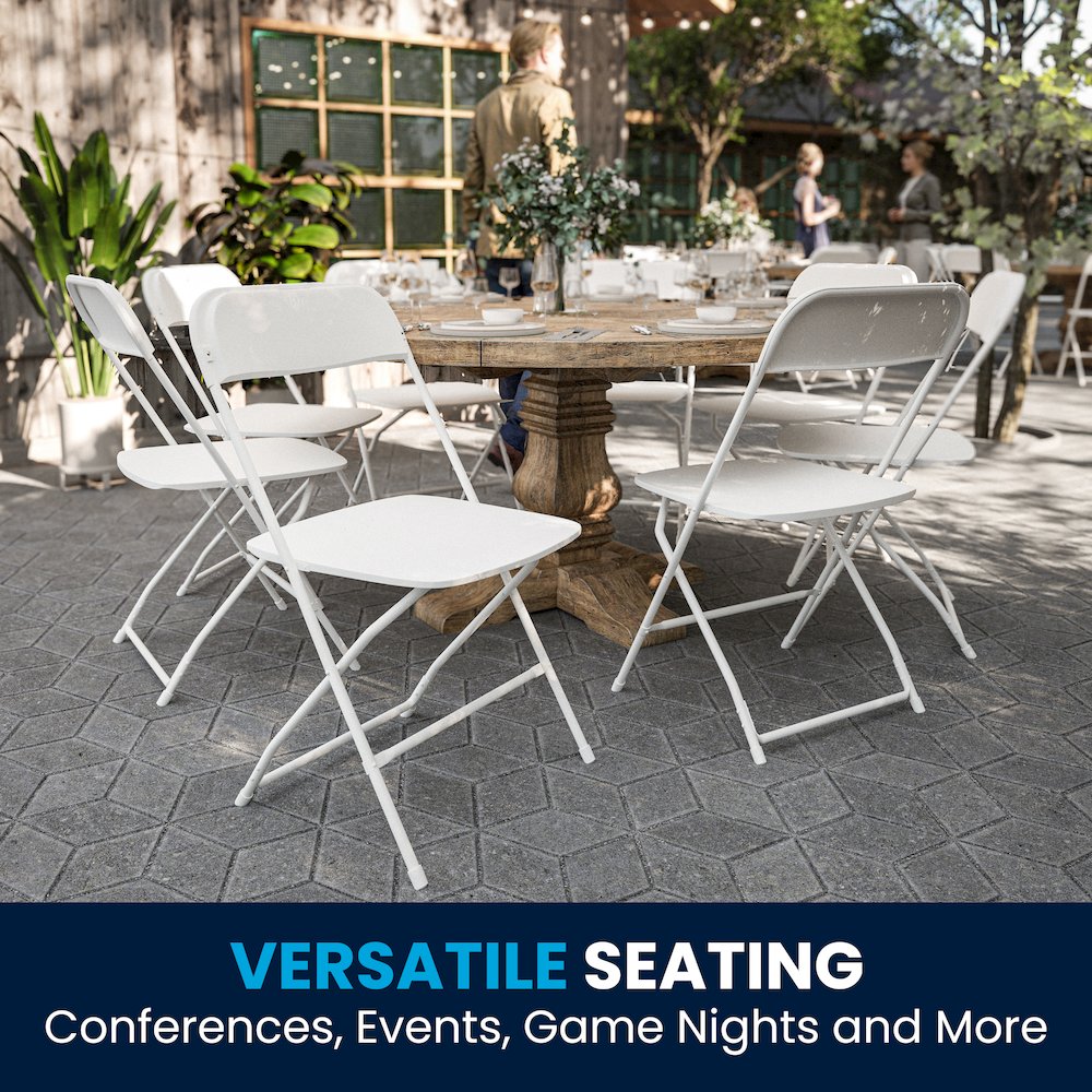 Multi-Use Versatile Commercial Big and Tall Folding Plastic Chairs - Set of 4