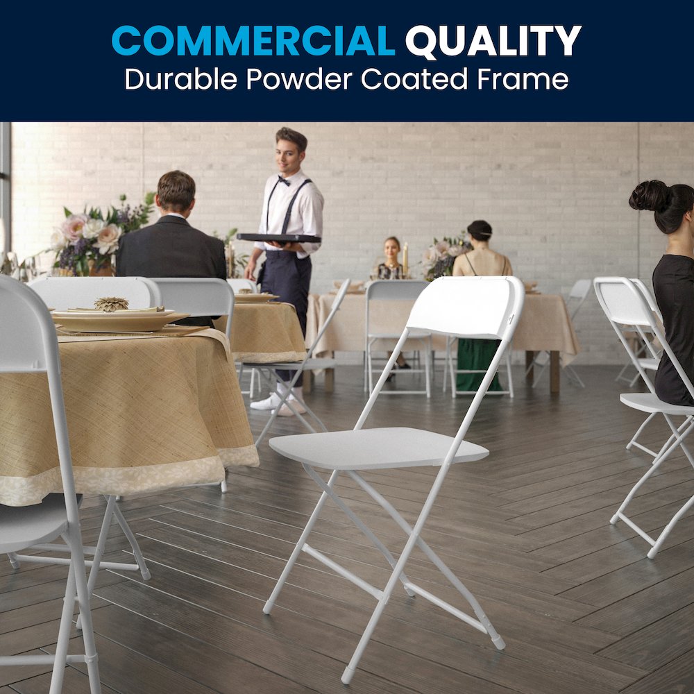 Multi-Use Versatile Commercial Big and Tall Folding Plastic Chairs - Set of 4