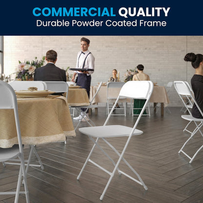 Multi-Use Versatile Commercial Big and Tall Folding Plastic Chairs - Set of 4