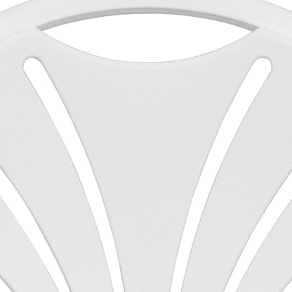 2 Pack 650 lb. Capacity White Plastic Fan Back Folding Chair