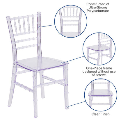Child’s Crystal Resin Party and Event Chiavari Chair for & Residential Use