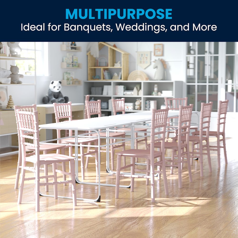 Child’s Pink Resin Party and Event Chiavari Chair for & Residential Use