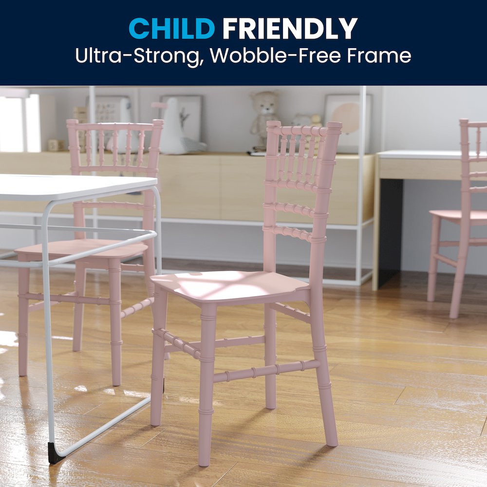 Child’s Pink Resin Party and Event Chiavari Chair for & Residential Use