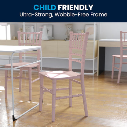 Child’s Pink Resin Party and Event Chiavari Chair for & Residential Use