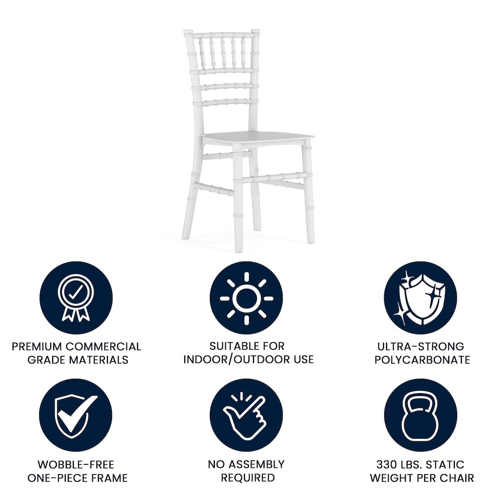 Child’s White Resin Party and Event Chiavari Chair for & Residential Use