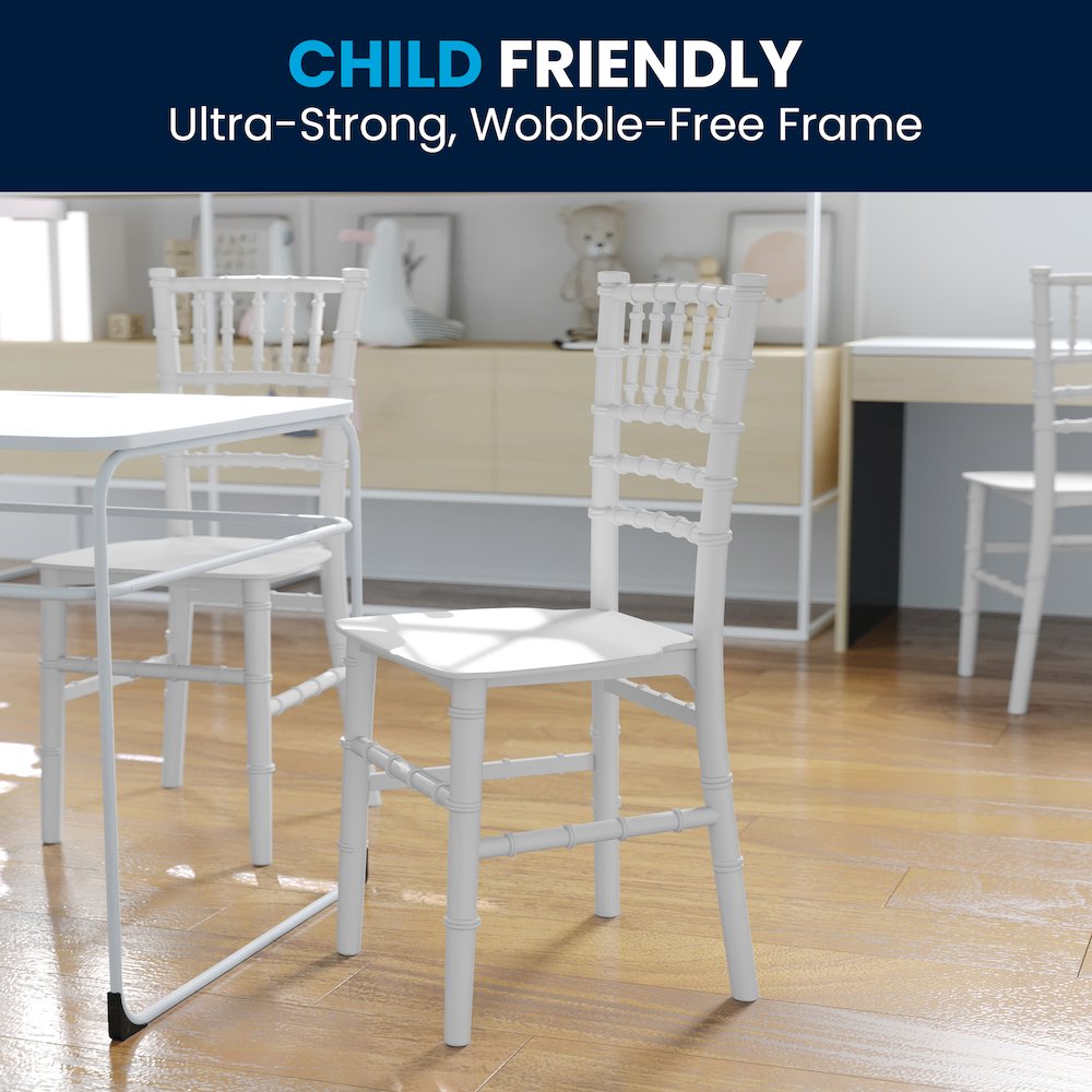 Child’s White Resin Party and Event Chiavari Chair for & Residential Use