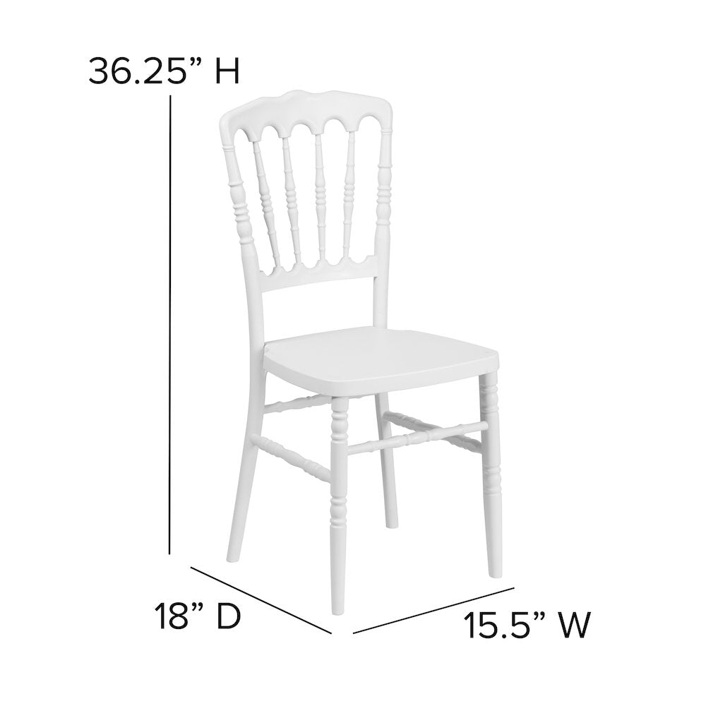 White Resin Stacking Napoleon Chair