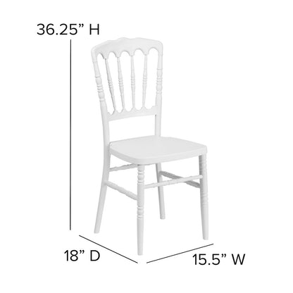 White Resin Stacking Napoleon Chair