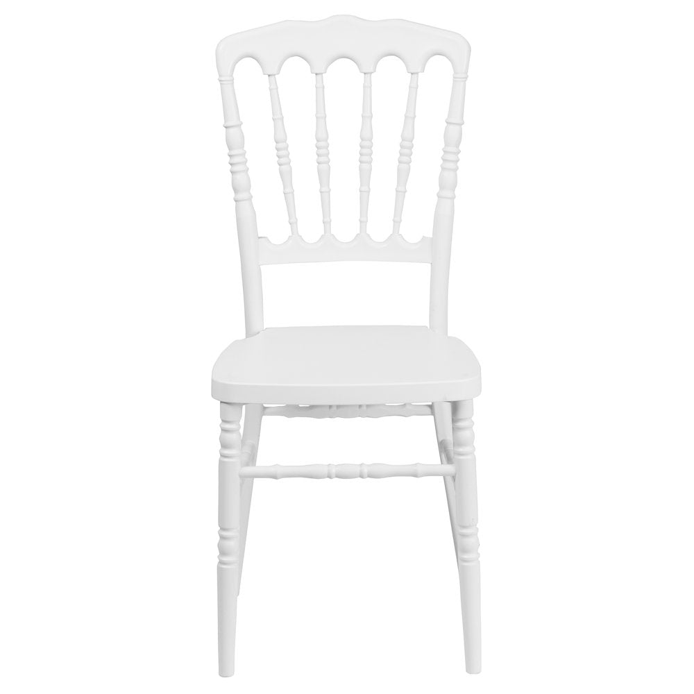 White Resin Stacking Napoleon Chair
