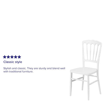 White Resin Stacking Napoleon Chair