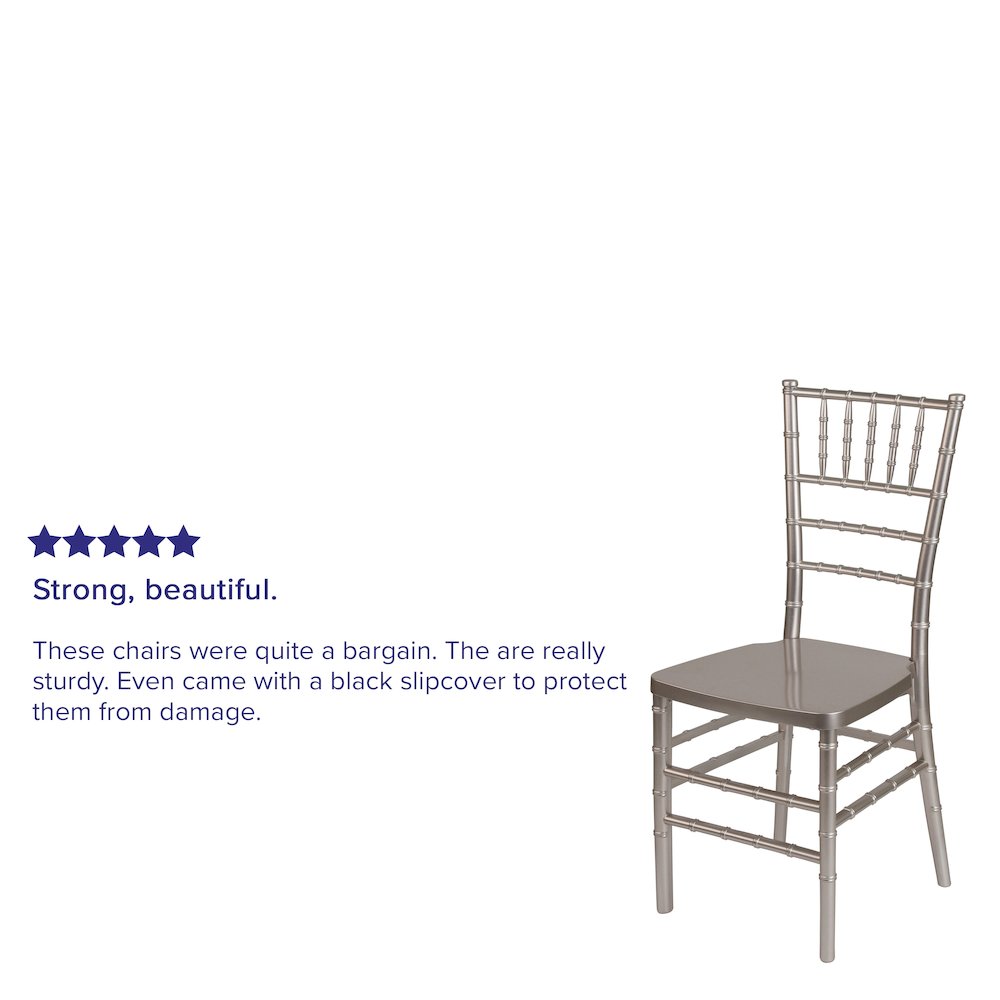 PREMIUM Pewter Resin Stacking Chiavari Chair