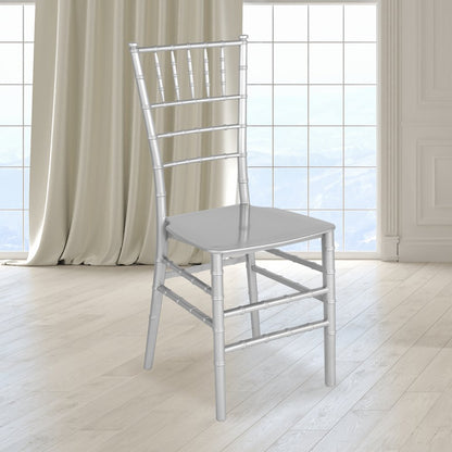 Silver Stackable Resin Chiavari Chair