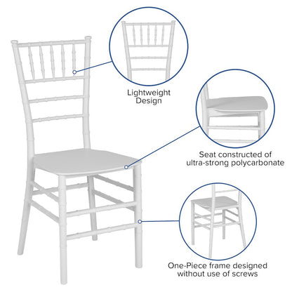 White Resin Stacking Chiavari Chair