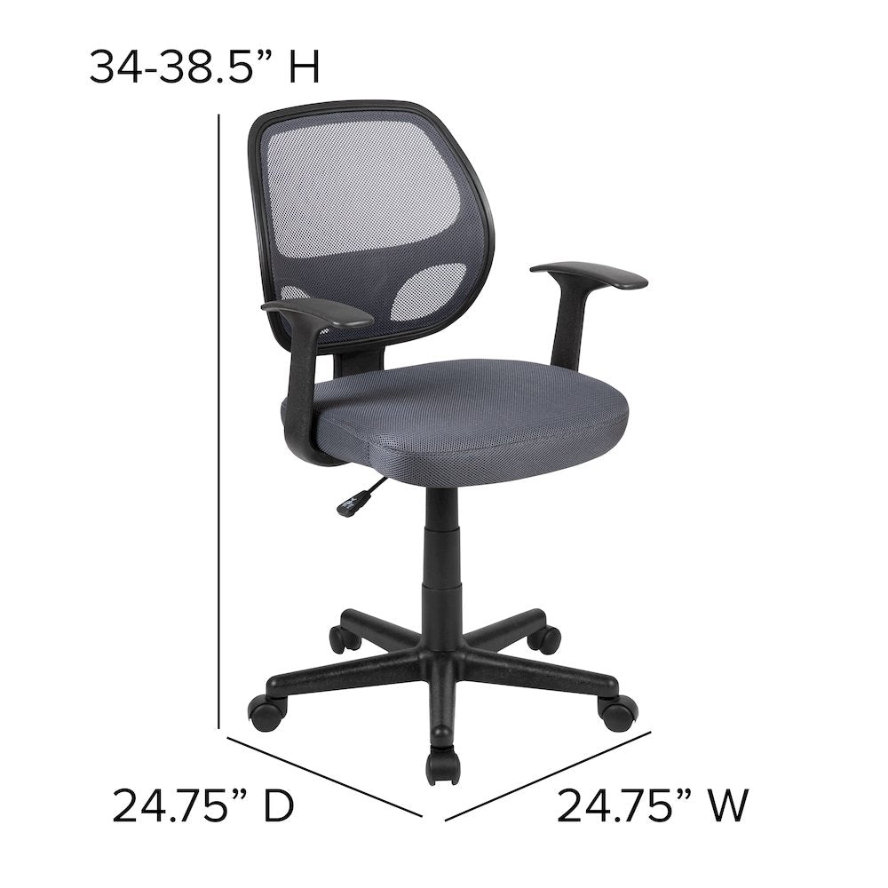 Fundamentals Mid-Back Gray Mesh Swivel Ergonomic Task Office Chair with Arms