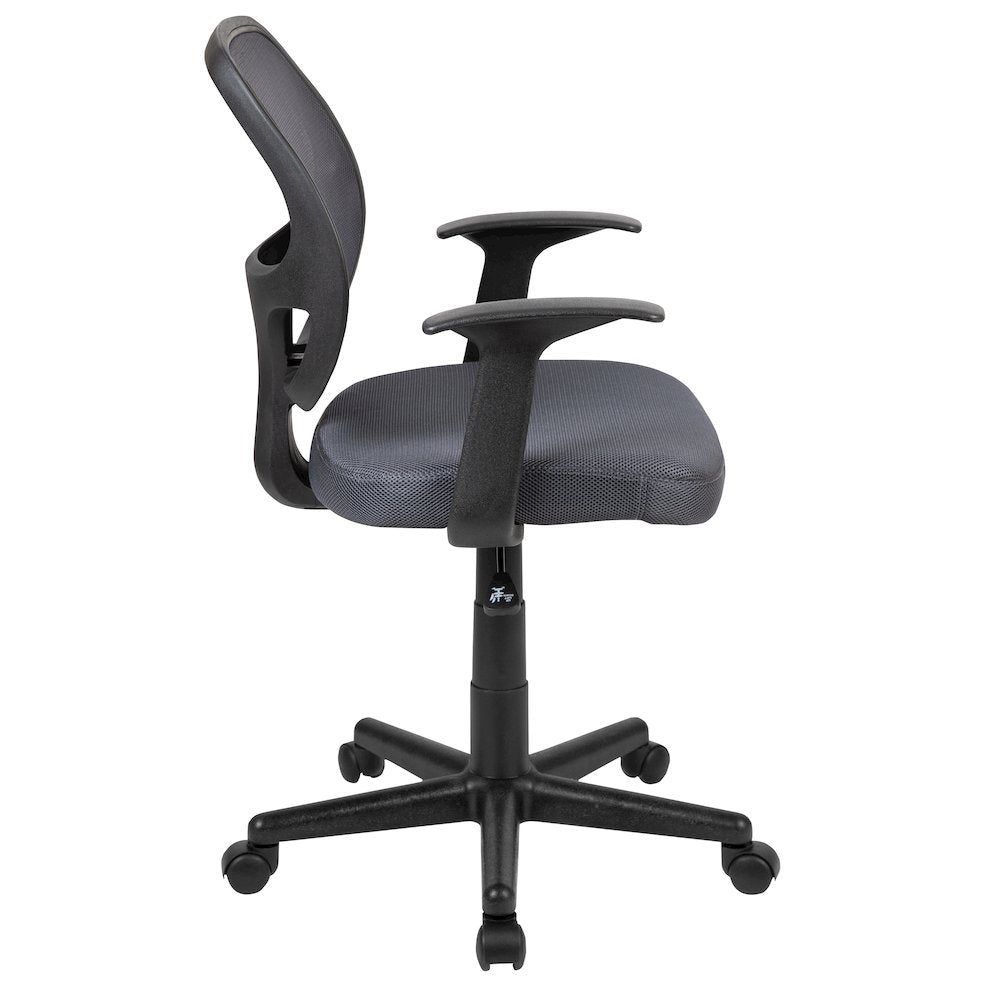 Fundamentals Mid-Back Gray Mesh Swivel Ergonomic Task Office Chair with Arms