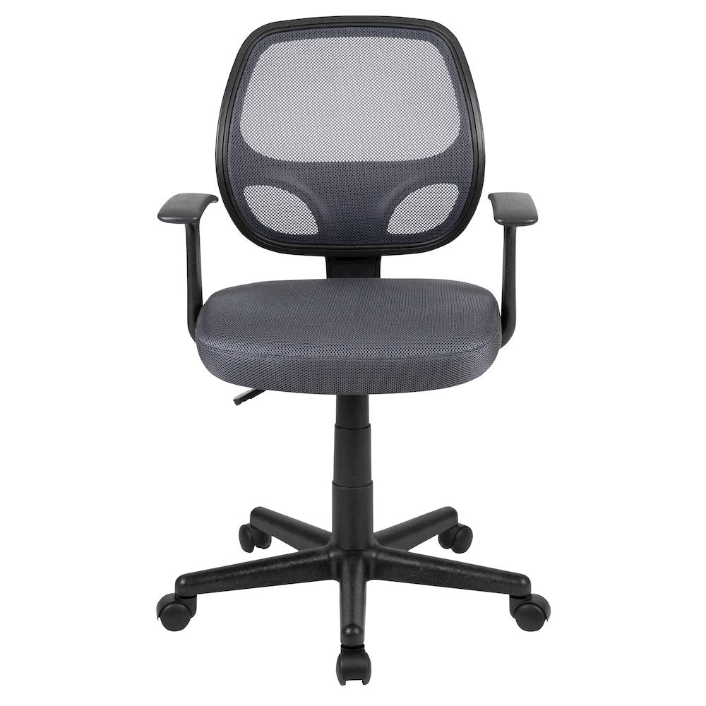 Fundamentals Mid-Back Gray Mesh Swivel Ergonomic Task Office Chair with Arms