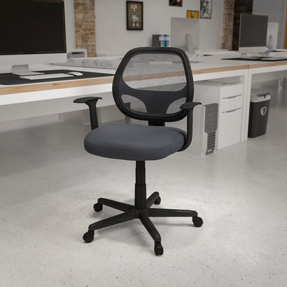 Fundamentals Mid-Back Gray Mesh Swivel Ergonomic Task Office Chair with Arms