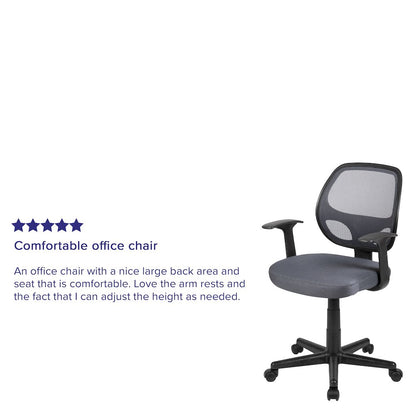 Fundamentals Mid-Back Gray Mesh Swivel Ergonomic Task Office Chair with Arms
