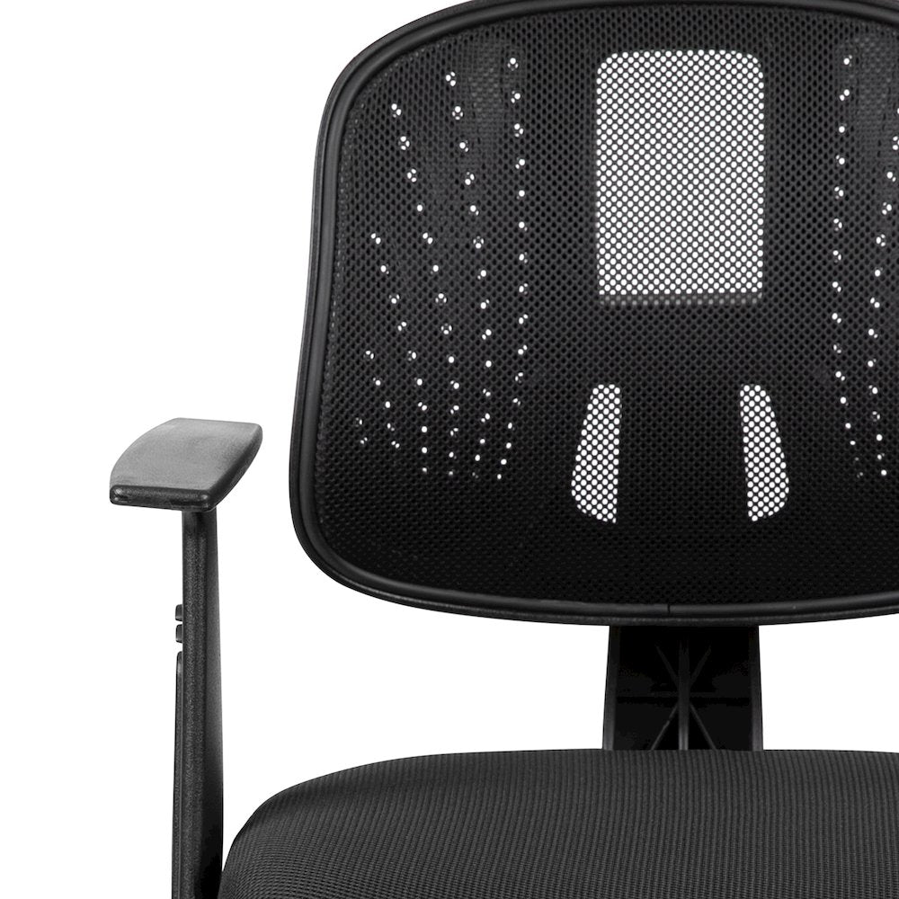 Mid-Back Black Mesh Swivel Task Office Chair with Pivot Back and Arms