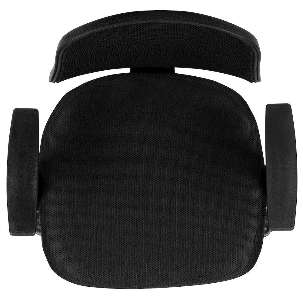 Mid-Back Black Mesh Swivel Task Office Chair with Pivot Back and Arms, BIFMA Certified