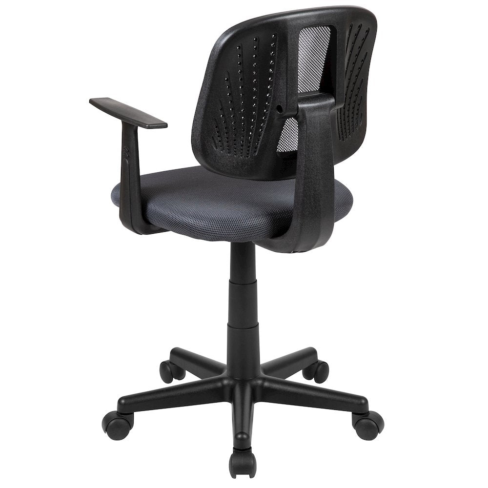 Mid-Back Gray Mesh Swivel Task Office Chair with Pivot Back and Arms