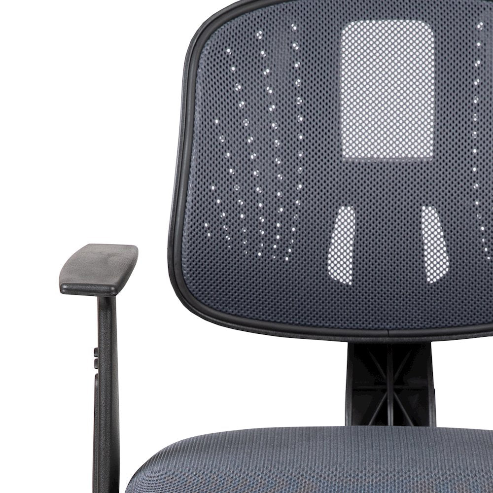 Mid-Back Gray Mesh Swivel Task Office Chair with Pivot Back and Arms