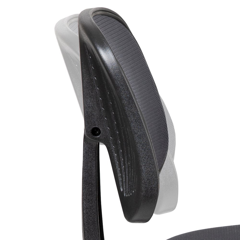 Mid-Back Gray Mesh Swivel Task Office Chair with Pivot Back and Arms