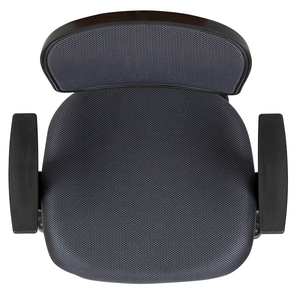 Mid-Back Gray Mesh Swivel Task Office Chair with Pivot Back and Arms