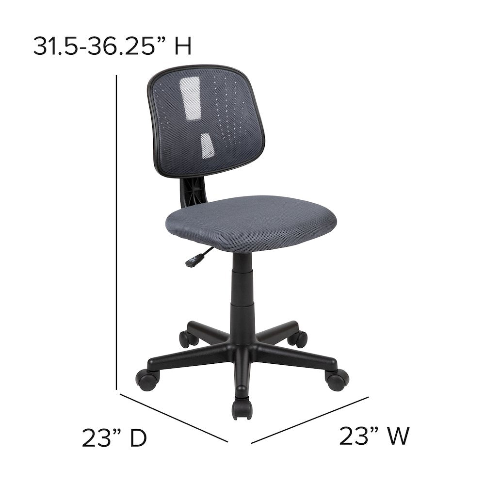 Fundamentals Mid-Back Gray Mesh Swivel Task Office Chair with Pivot Back