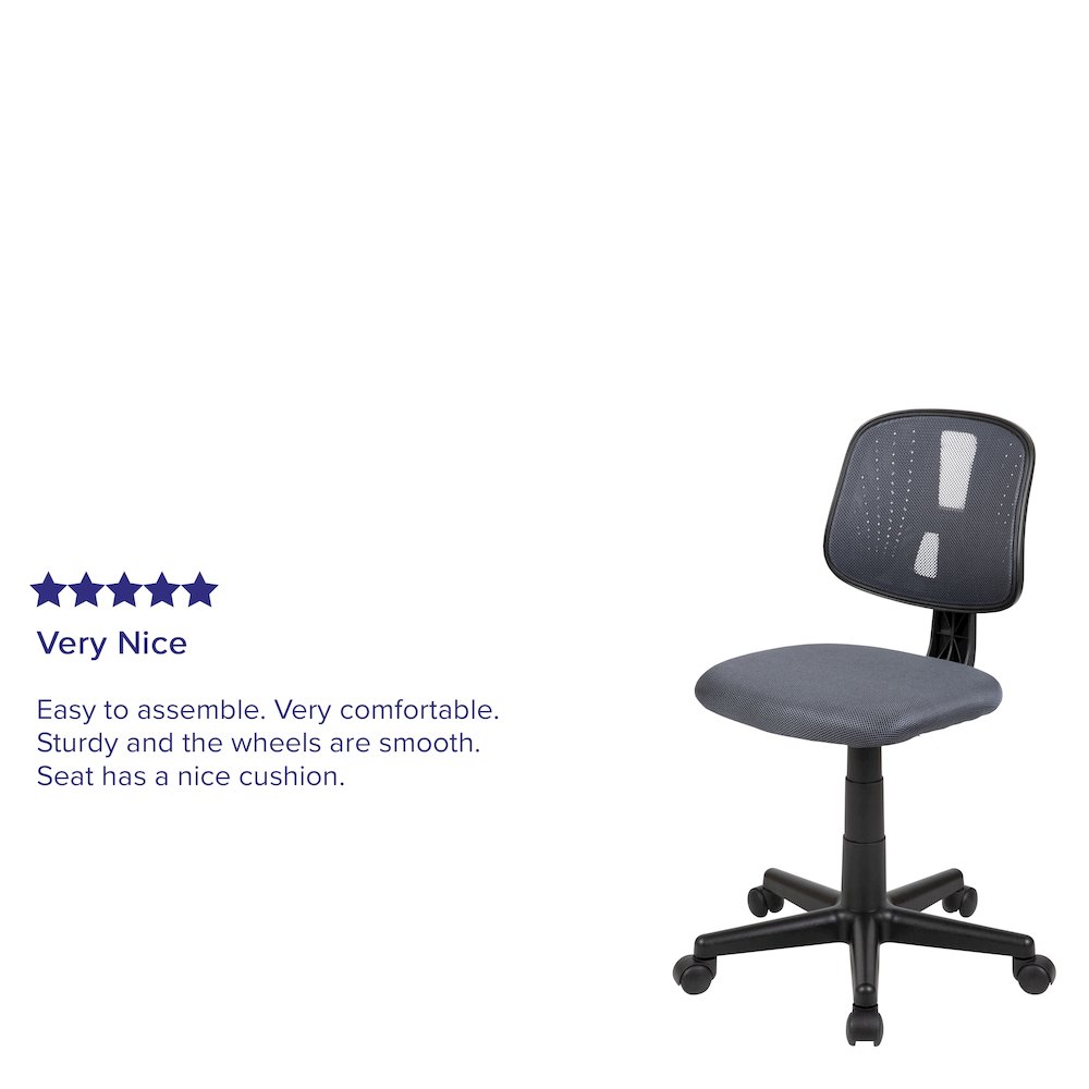 Fundamentals Mid-Back Gray Mesh Swivel Task Office Chair with Pivot Back